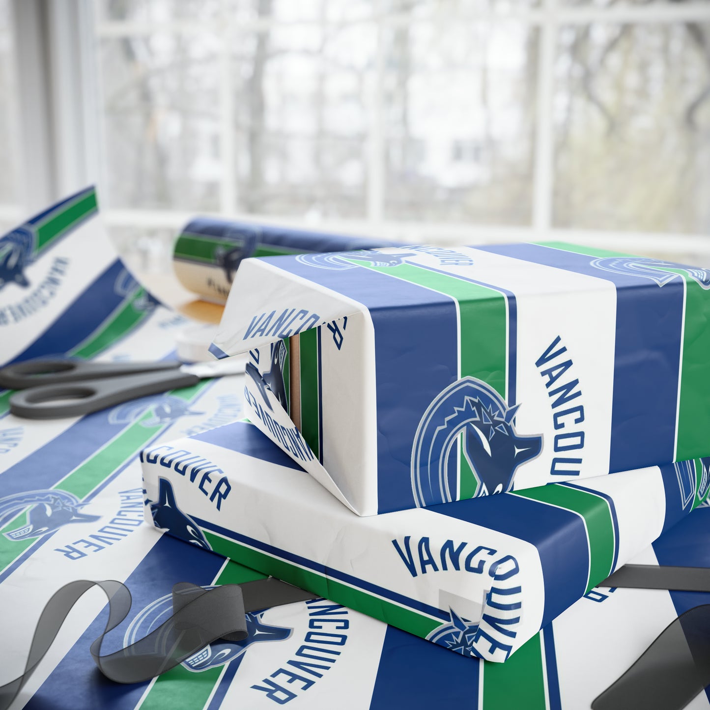 Vancouver Canucks NHL Hockey Birthday Gift Wrapping Papers Holiday