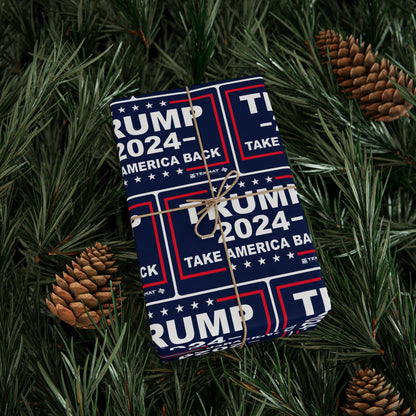 Trump Take America Back Birthday Gift Present Wrapping Paper MAGA