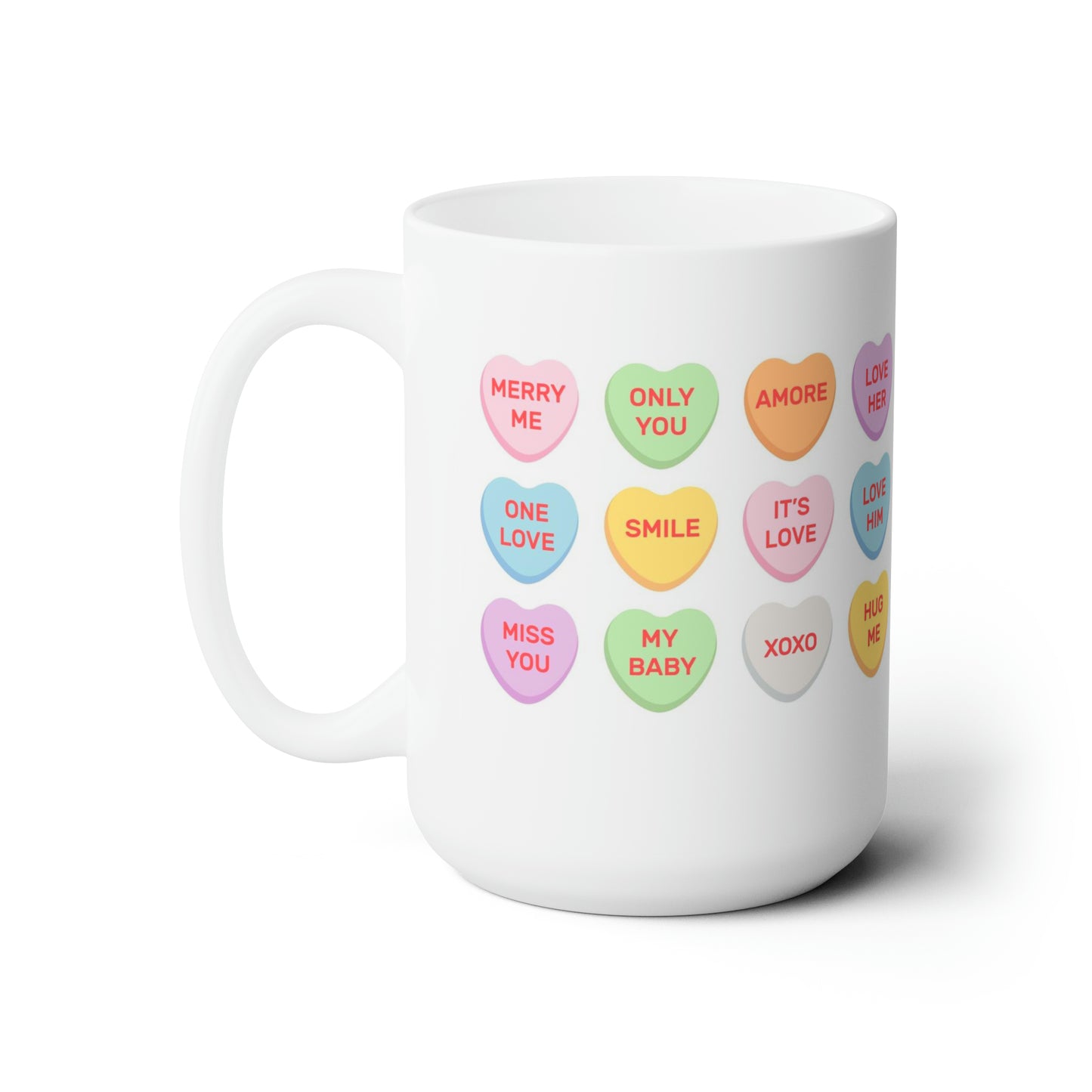 Candy heart "Be Mine" Valentine's Day Ceramic Mug Jumbo 15oz