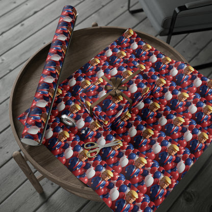 Trump Balloons Happy Birthday Red White MAGA Birthday Gift Present Wrapping Paper