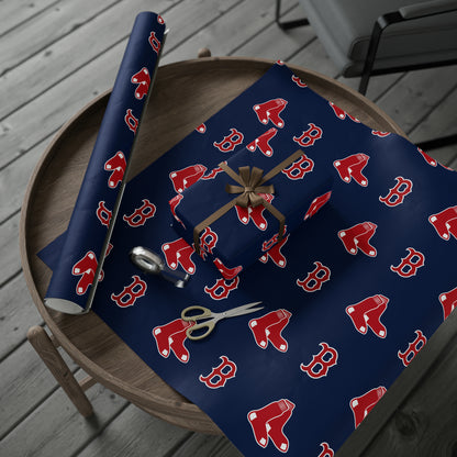 Boston Red Sox Birthday Gift Wrapping Paper football Basketball Holiday