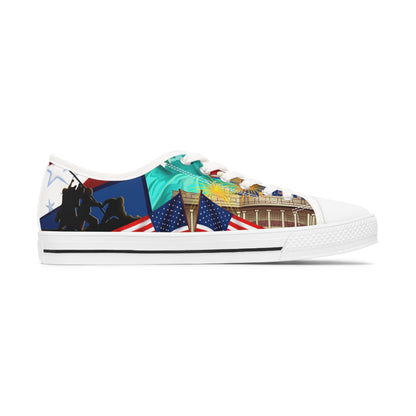 All American All-Over-Print-Damen-Low-Top-Sneakers USA 4. Juli