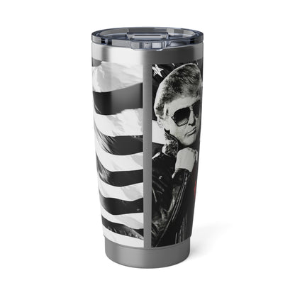 Cool Trump in Leather Jacket Black and white Stainless Steel Vagabond 20oz Tumbler
