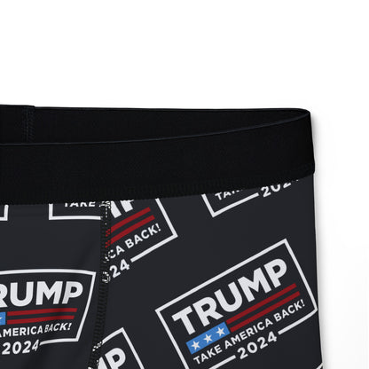 Trump 2024 Take America Back Black MAGA All over Men's Boxer Briefs Underwear