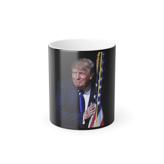 Color Morphing Trump loves America Heat Reacting Coffee Mug 11oz