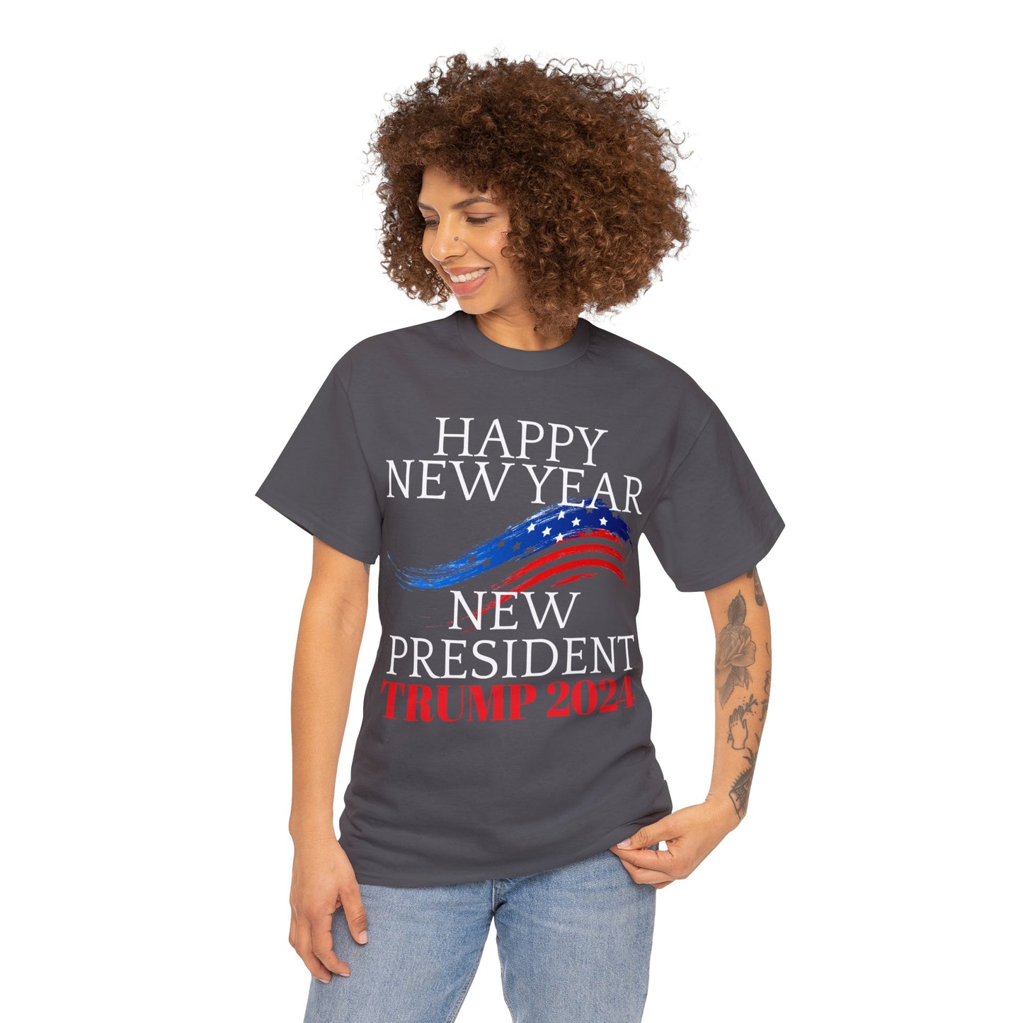 Happy New Year New President Trump 2024 Unisex Heavy Cotton Tee