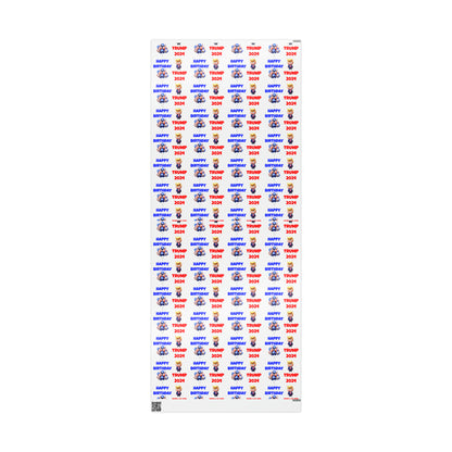 Happy Birthday Trump 2024 white MAGA Birthday Gift Present Wrapping Paper
