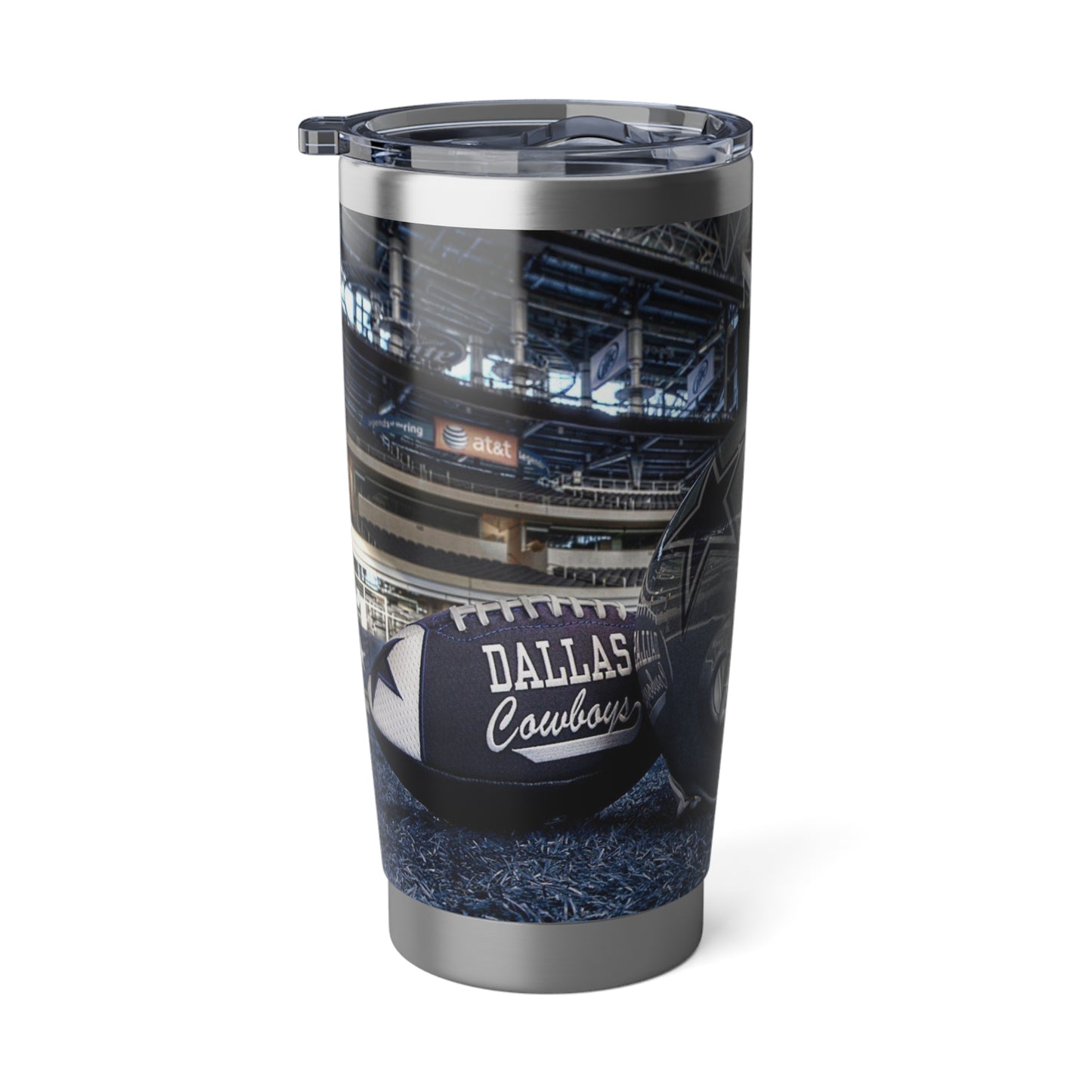 Dallas Cowboys Helmet and Football NFL Stainless 20oz Tumbler