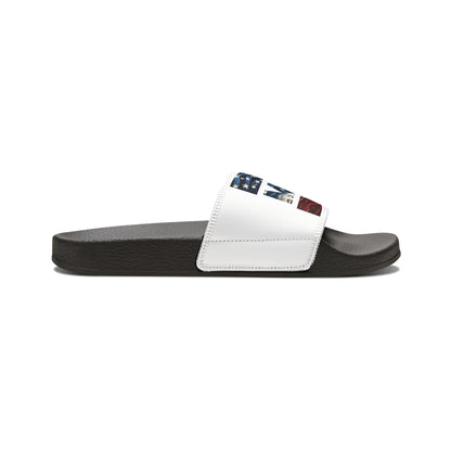 Women's Trump MAGA Red white and blue Comfy PU Slide Sandals