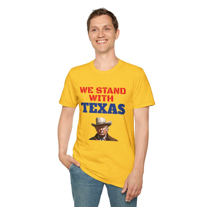 We Stand With Texas Flag Trump 2024 Unisex Softstyle T-Shirt MAGA
