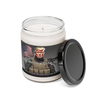 Make America Safe Again soldier Trump Scented Soy Glass Jar Candle 9oz