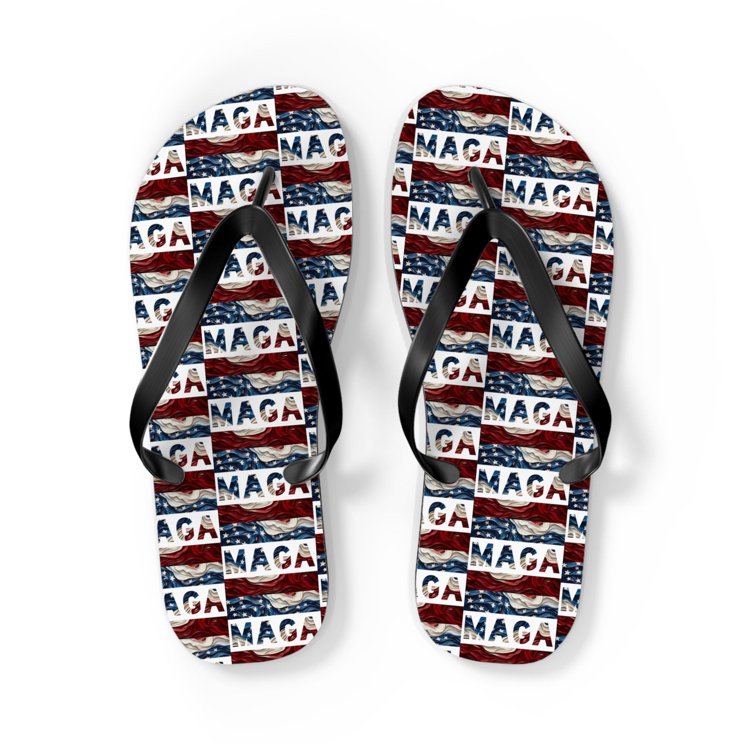 MAGA Red White and blue Comfy Summer Beach Unisex Flip Flops Trump