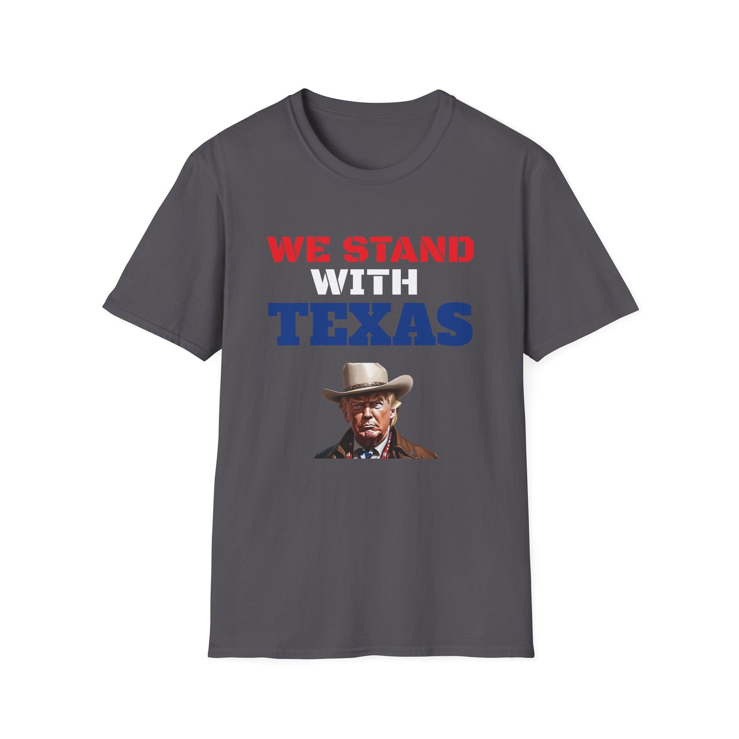 We Stand With Texas Flag Trump 2024 Unisex Softstyle T-Shirt MAGA
