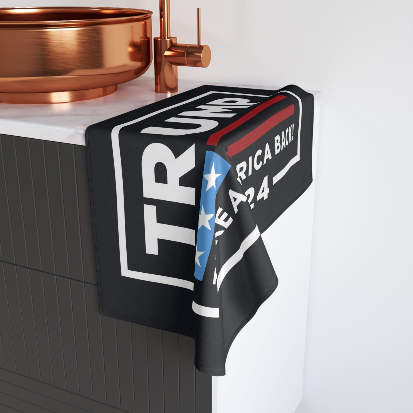 Trump 2024 Take Back America Black Kitchen Bathroom Soft Hand Towel