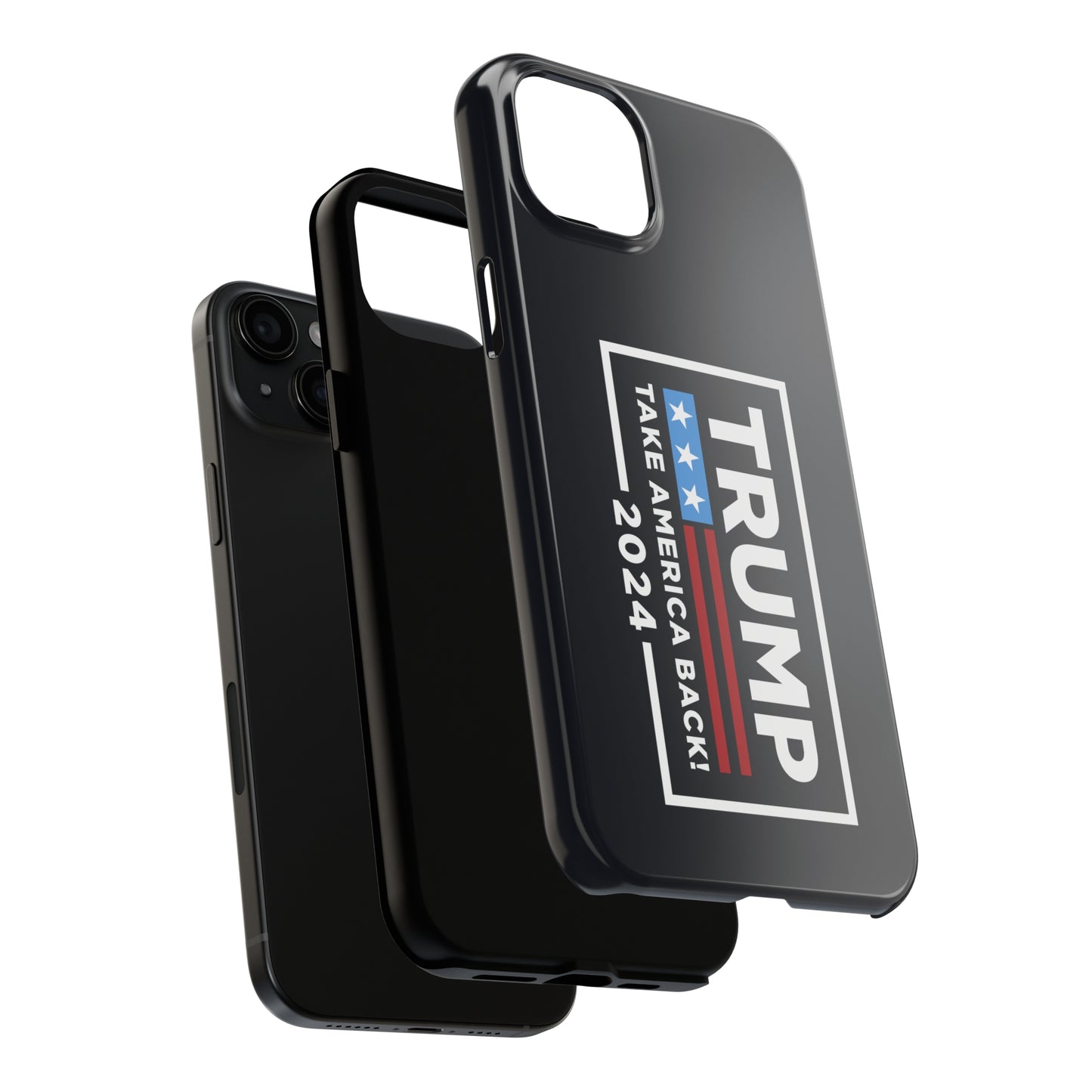 Trump 2024 Take America Back Black Apple iPhone Tough Phone Cases