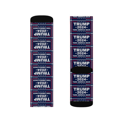 Trump 2024 Take America Back Cushioned Sublimation Socks