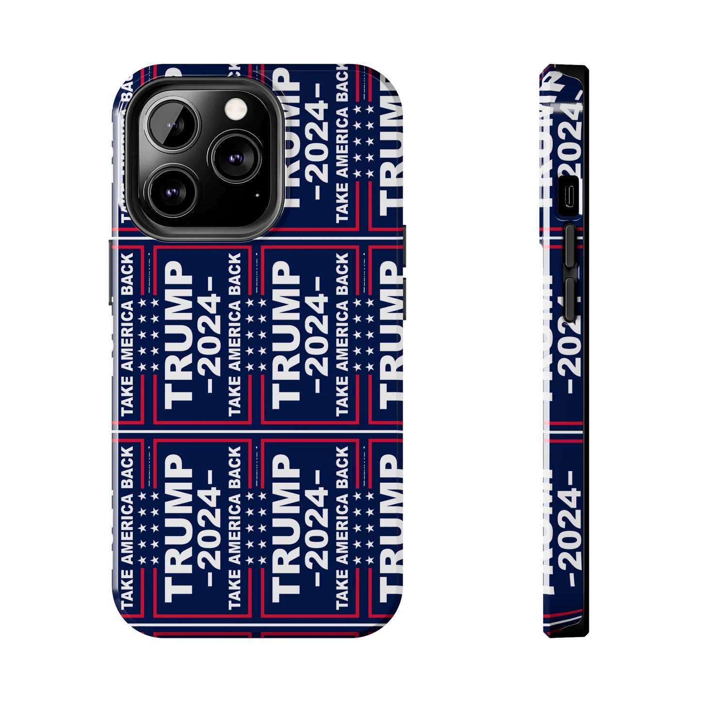 Trump 2024 Take America Back Blue Apple iPhone Tough Phone Cases