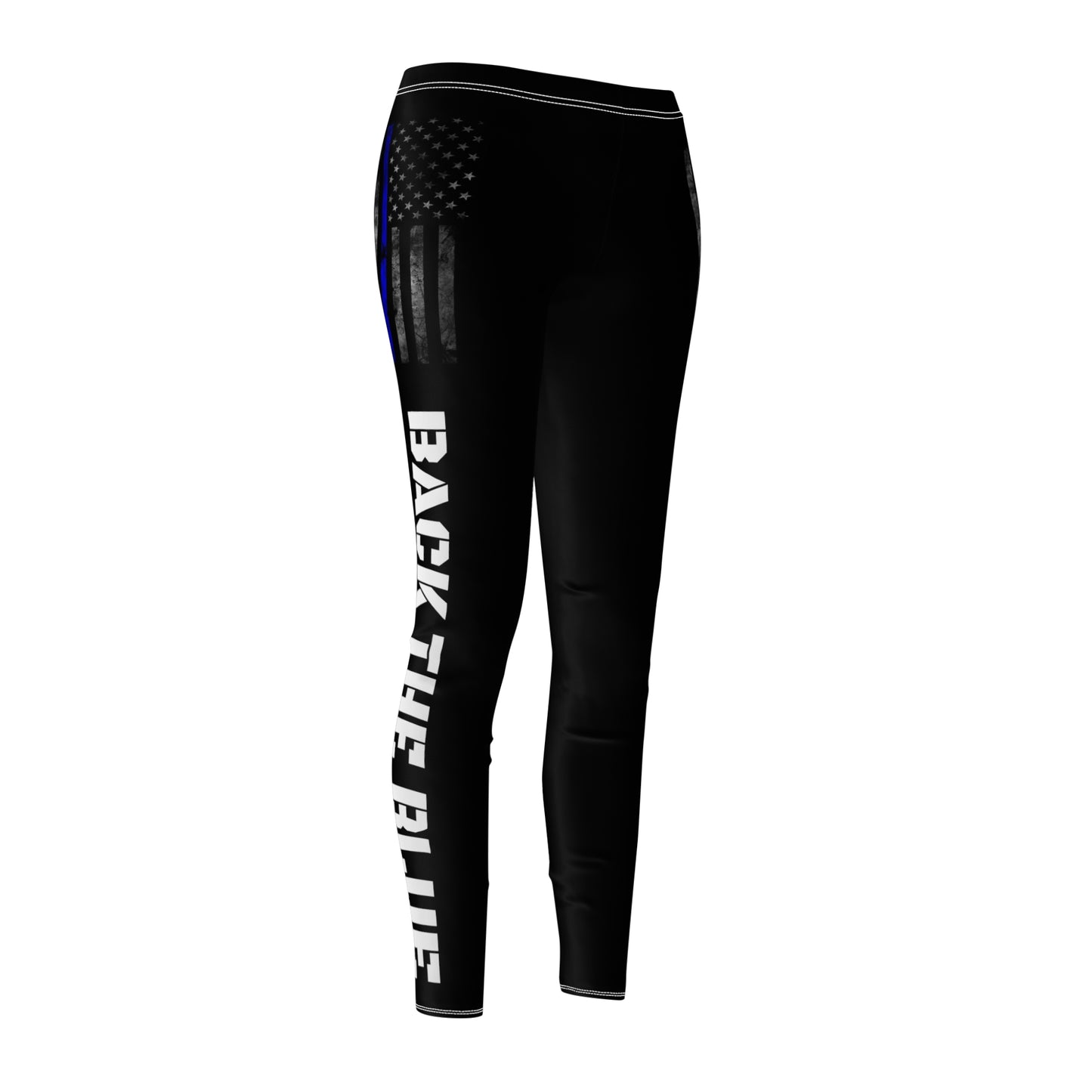 Back The Blue Police Black Women's Casual Leggings Trump MAGA
