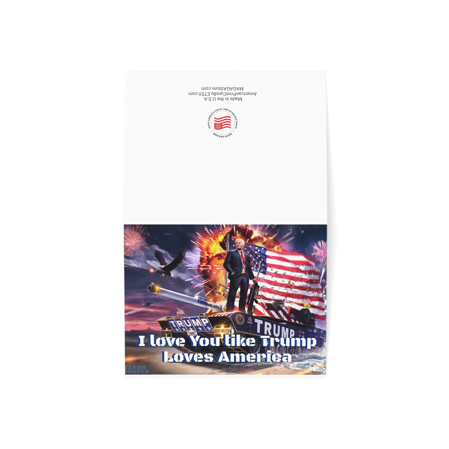 I love you like Trump Loves America Mother's Day MAGA Solider Greeting Cards