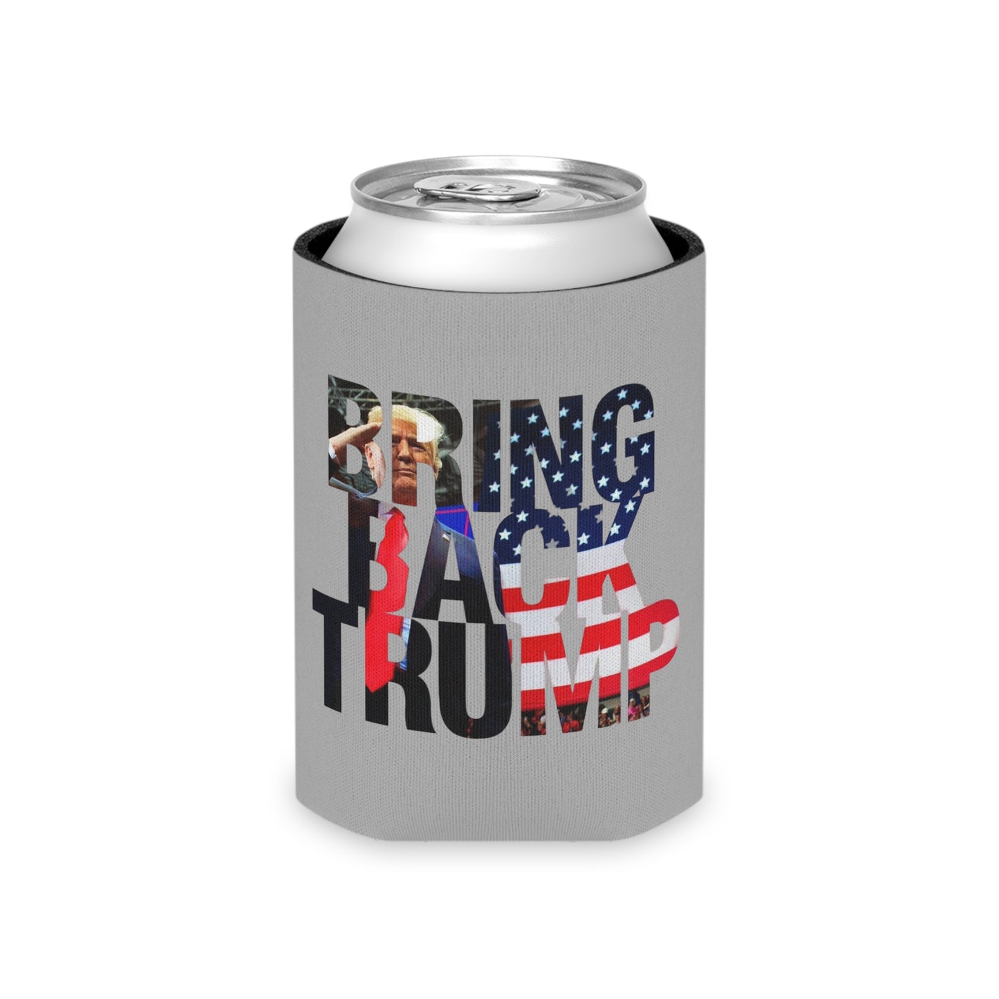 Bring Back Trump MAGA Gray Can Cooler Coozie 2 sizes