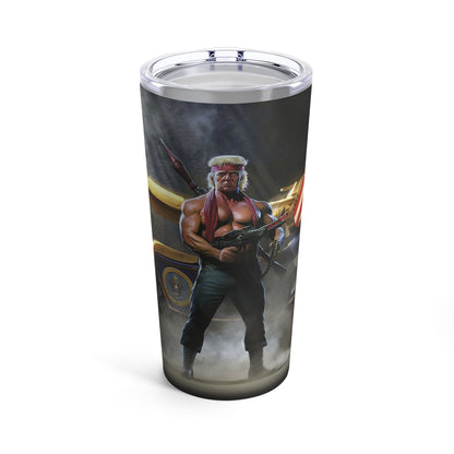 Rambo Trump 2024 Black MAGA Hot and Cold Stainless Tumbler 20oz