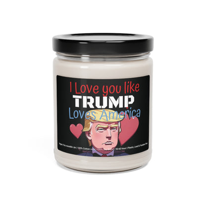 I love you like Trump loves America Valentine's Day Gift Scented Soy Candle 9oz Cartoon