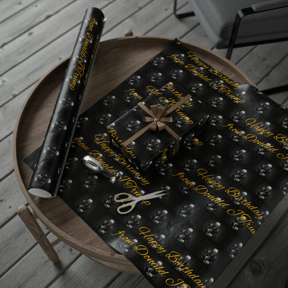 Happy Birthday From Donald J Trump Gift Wrapping Paper (Yellow)