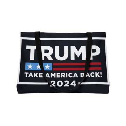 Trump Take America Back Black 2024 Large Rally Beach Travel Weekender Tote Bag