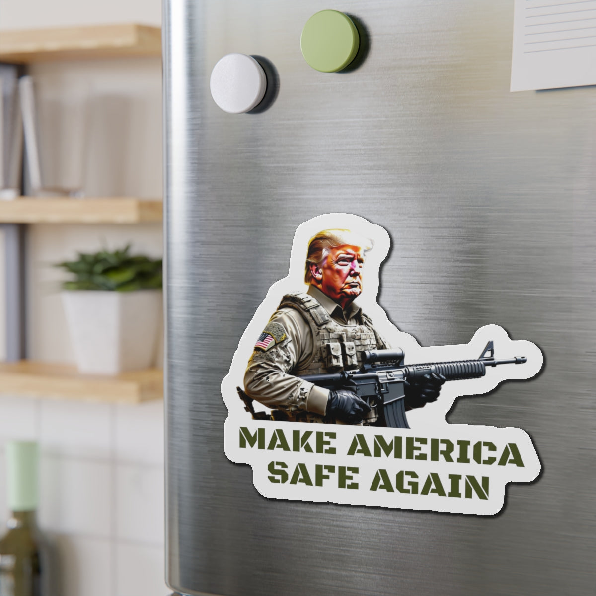Make America Safe Again Military Trump Die-Cut Magnet