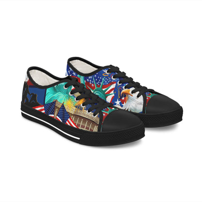 All American All-Over-Print-Damen-Low-Top-Sneakers USA 4. Juli