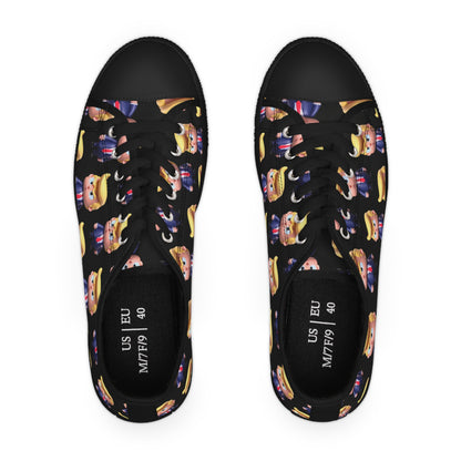 Little Trump all over Print black Women's Low Top Sneakers Shoes