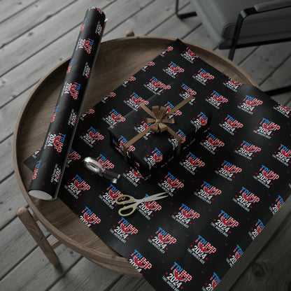 Trump 2024 Take America Back Black Birthday Gift Present Wrapping Paper MAGA