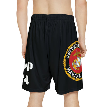 Marines USA Trump 2024 Black Men’s Sports Athletic Shorts