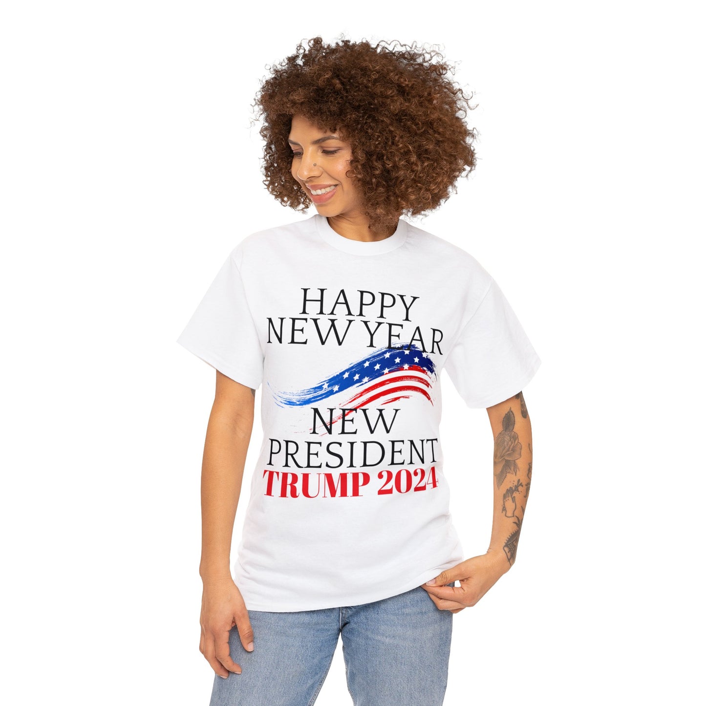 Happy New Year New President Trump 2024 Unisex Heavy Cotton Tee