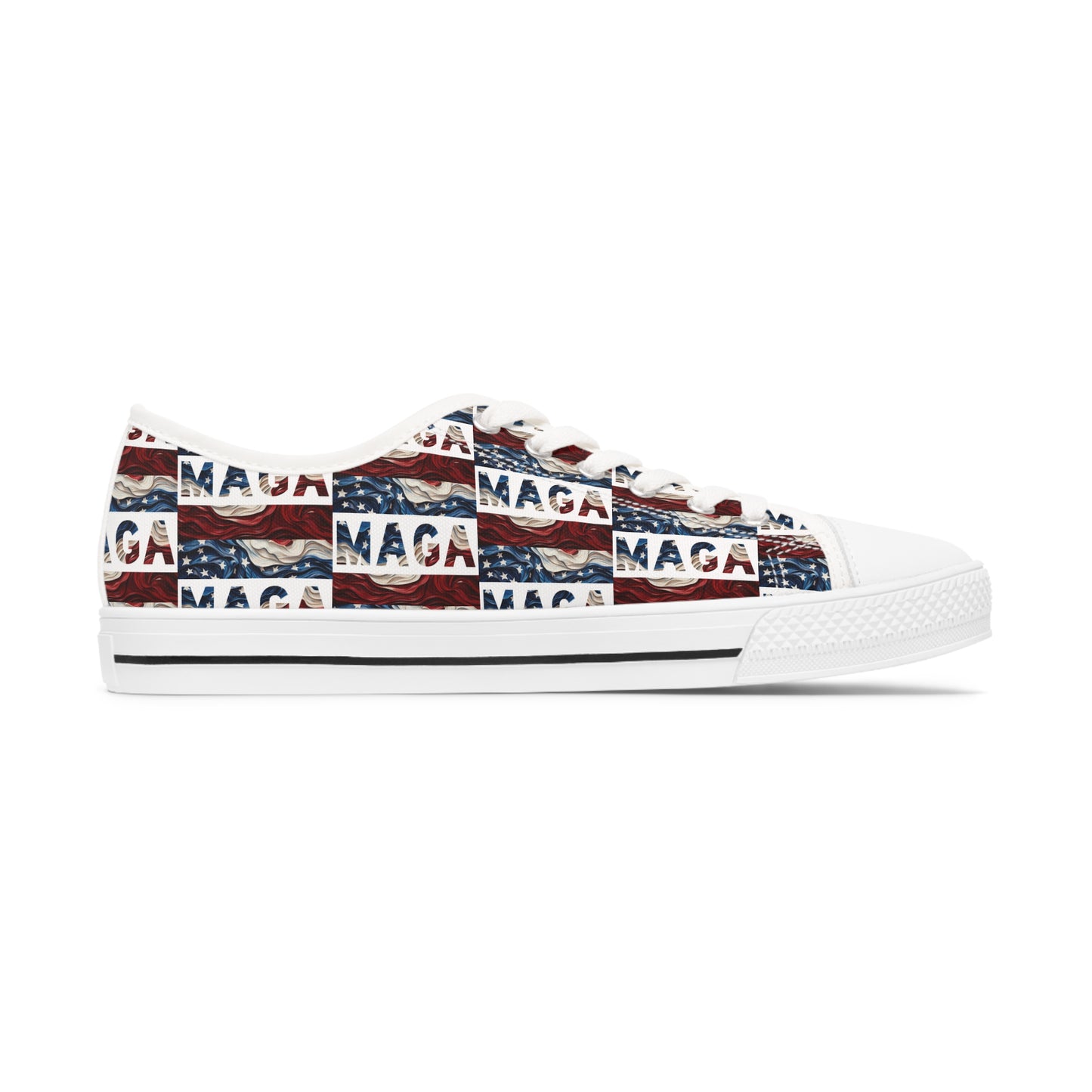 MAGA Trump Red white and blue All Over Print Women's Low Top Sneakers