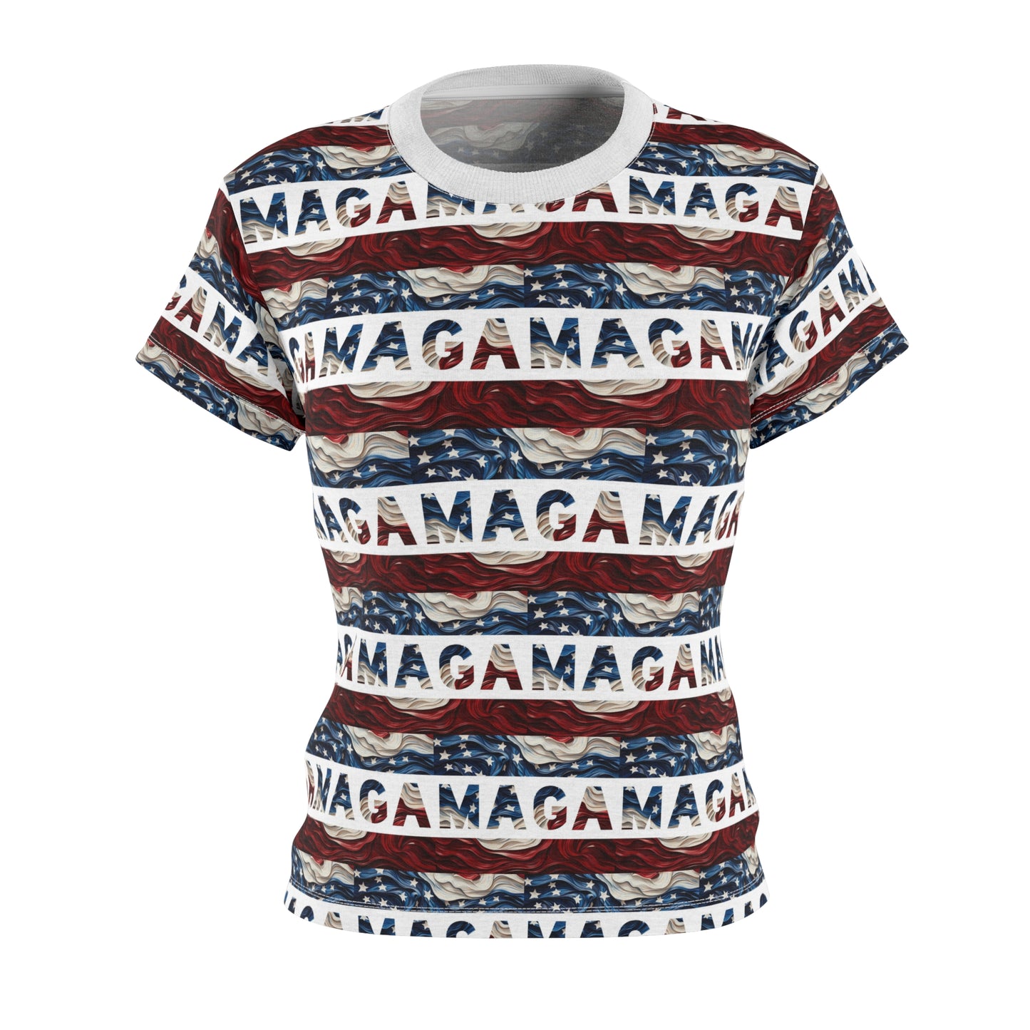 MAGA Trump 2024 Women's Cut & Sew Tee American Flag