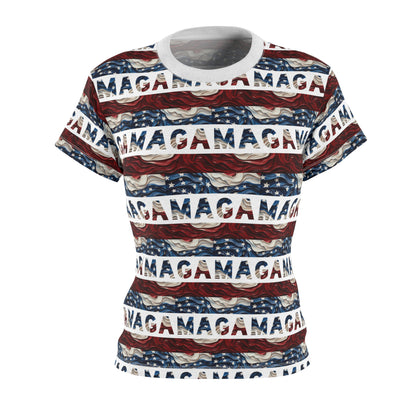 MAGA Trump 2024 Women's Cut & Sew Tee American Flag