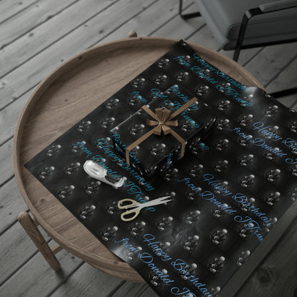 Happy Birthday From Donald J Trump Gift Wrapping Paper (Blue)