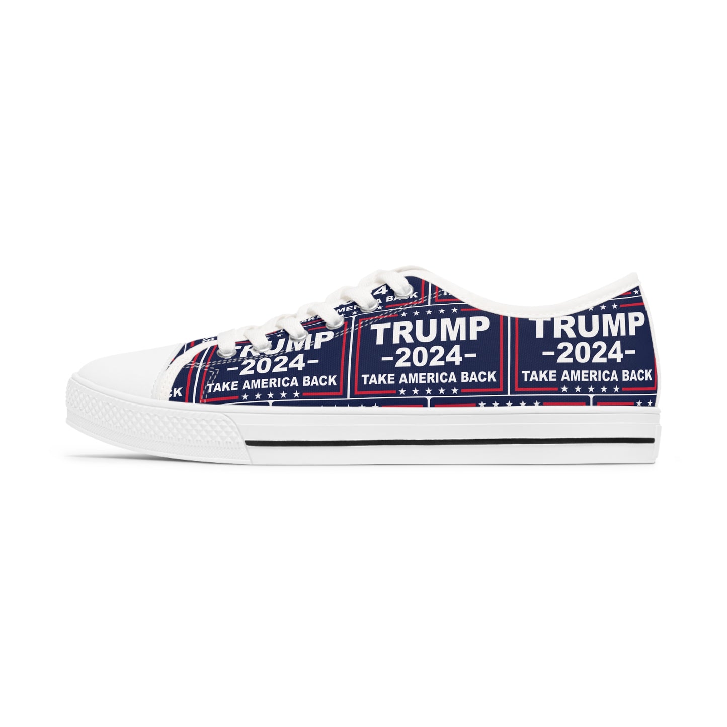 Trump 2024 Take America Back Blue All Over Print Women's Low Top Sneakers