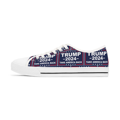 Trump 2024 Take America Back Blue All Over Print Women's Low Top Sneakers