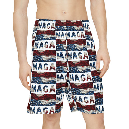 MAGA Trump Red White and Blue All over Print Men’s Sports Athletic Shorts