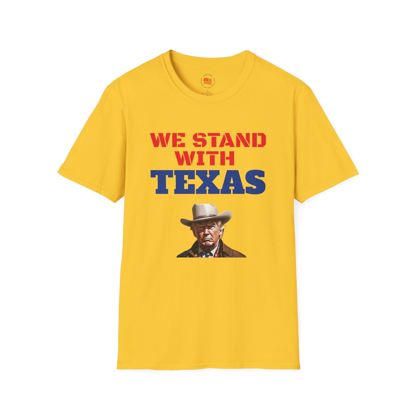 We Stand With Texas Flag Trump 2024 Unisex Softstyle T-Shirt MAGA