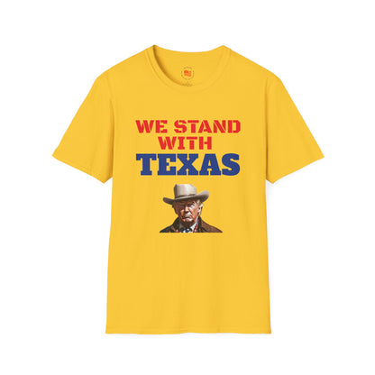We Stand With Texas Flag Trump 2024 Unisex Softstyle T-Shirt MAGA