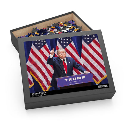 Trump with American Flags MAGA  (252 or 500 Piece) High Quality Thick Puzzle Game
