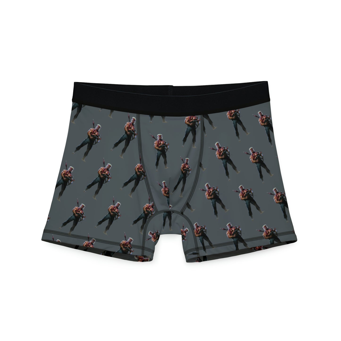 Rambo Trump Gray All over Print Men's Boxer Briefs