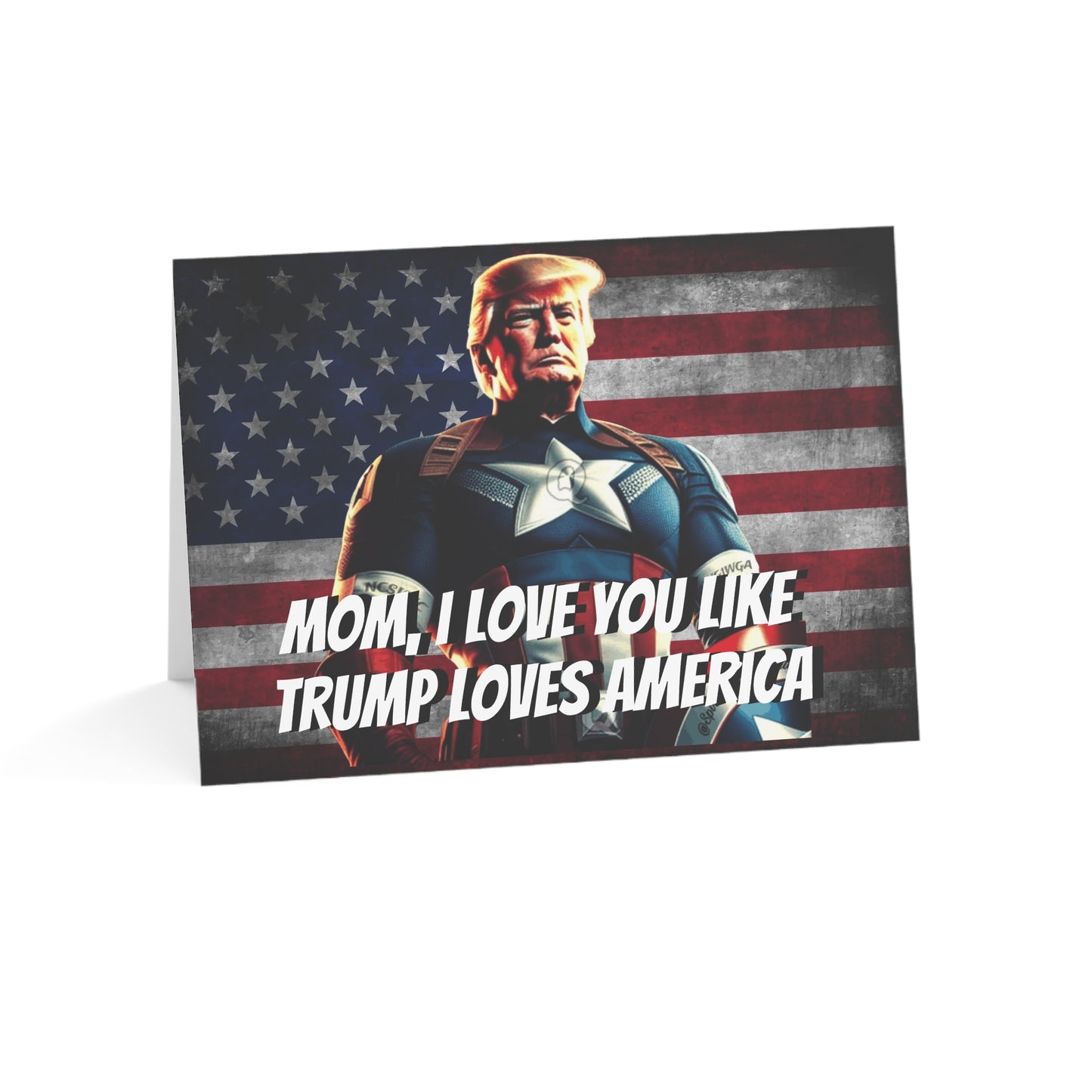 Captain Trump America MOM I love you like Trump Loves America Mothers Day Greeting Cards