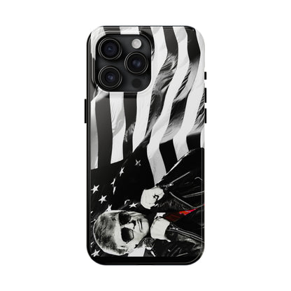 Cool Trump in Leather Jacket Black and White Apple iPhone Tough Phone Cases