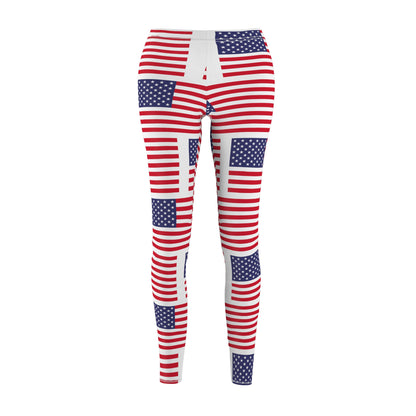Never Enough American Flags Women's Casual Leggings