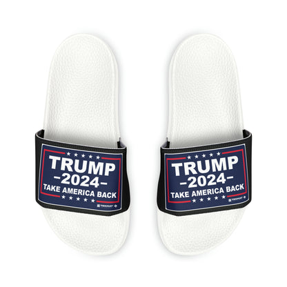 Women's Trump 2024 Take America Back Comfy PU Slide Sandals