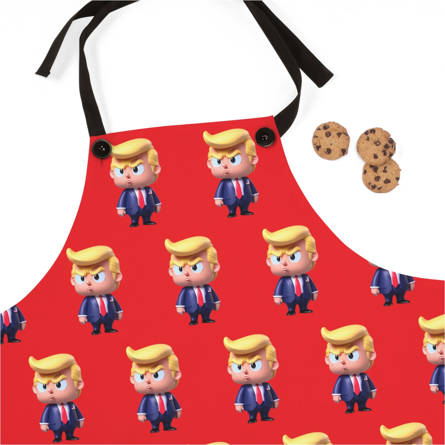 Little Trump Cartoon MAGA Poly Twill Kitchen BBQ Apron gift present